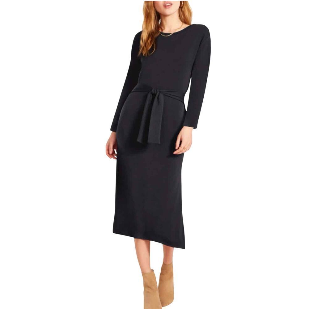 BB DAKOTA Steve Madden Maternity Dress Size XS Black Knit Belted Minimalist